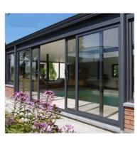 Portes et fenêtres intérieures ou extérieures Porte d'entrée à charnière en accordéon pliante coulissante pliante en aluminium porte vitrée