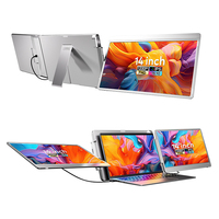 Écran d'extension portable de haute qualité pour ordinateur portable 14 pouces, moniteur 16:10 avec double écran LCD IPS pour Windows et MacBook