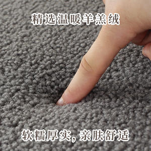 SkjQ Lambswool Square Seat Cushion Thickened Plush Solid Color <b>For</b> Office Chair Living Room <b>Bedroom</b> Study <b>Desk</b> Stool - Product Image 3