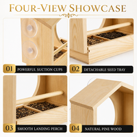 Mangeoire à oiseaux en bois pour fenêtre avec ventouses puissantes, nichoir à vue panoramique pour appartement, observation de la faune urbaine, décoration OEM