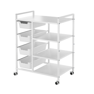 Fabricant de rangements domestiques Chariot de rangement à <span class=keywords><strong>4</strong></span> tiroirs en plastique Chariot utilitaire double face pour la cuisine Support de rangement - Product Image 2