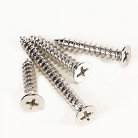 Tornillo Autorroscante para Madera KA Silver Cross, Niquelado, Cabeza Plana, Tornillo Autorroscante con Cabeza Avellanada M2/M3/M4/M5