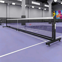 Red de Pickleball Portátil, Plegable, Ligera y Robusta, con Soporte con Ruedas Ajustable de Grado Torneo, Fabricada con Tubo Galvanizado Impermeable