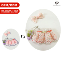 Vêtements pour ours en peluche, robe en dentelle à carreaux violets, tenue pour ours de 14 à 17 cm, ensemble jupe de princesse