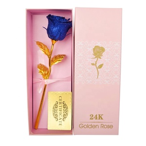 Custom 24K Gold Plated Rose Forever สีทองฟอยล์ Trim <span class=keywords><strong>กุหลาบ</strong></span><span class=keywords><strong>ดอก</strong></span>ไม้ขายส่งสำหรับวันวาเลนไทน์ - Product Image 3