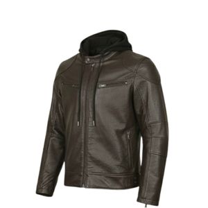 Chaqueta de Cuero Genuino Color Chocolate para Hombre, Chaqueta de Motociclista de Piel de Vaca Premium para Hombre, Venta al por Mayor OEM - Product Image 4