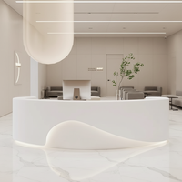 Comptoir de réception moderne et simple en MDF personnalisable pour salon de beauté, magasin de vêtements, caisse, salle de danse, arche de photographie de mariage