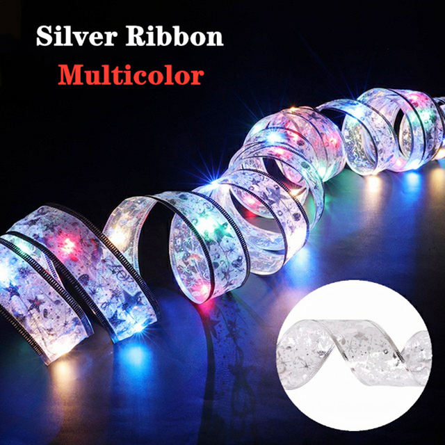 Style 5-Silver ribbon with multicolor light