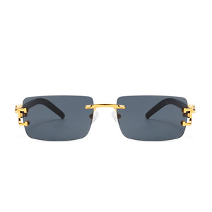 Lunettes <span class=keywords><strong>de</strong></span> soleil sans monture en métal personnalisées avec décor <span class=keywords><strong>de</strong></span> guépard, tête <span class=keywords><strong>de</strong></span> panthère rétro, verres colorés pour hommes et femmes - Product Image 2