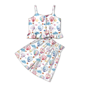 Conjunto de camiseta sin mangas y pantalones cortos con estampado de seda de leche para niñas, conjunto de verano de 2 piezas sin mangas para niños - Product Image 2