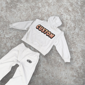 Ensemble de sweat-shirt à fermeture éclair pour hommes 500 GSM laine épaisse bouffée impression Logo surdimensionné Boxy Fit Baggy pantalon automne décontracté tricoté - Product Image 3