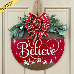 Colgante de artesanía de madera de Navidad de Halloween, placa de puerta BOO fantasma de Jesús blanco, tablero de decoraciones para colgador de puerta, Felpudo de corona de porche - Product Image 1