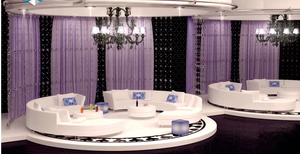 आधुनिक डिजाइनर इवेंट पार्टी सोफा सेक्शनल चमड़े के सोफे अर्ध सर्कल गोलाकार सोफे के चारों ओर बड़े होटल सफेद आराम सोफा - Product Image 6