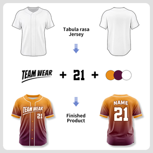 Maillot de baseball personnalisé en sublimation <span class=keywords><strong>orange</strong></span> brodé pour femme, coupe courte en maille, tendance, avec boutons, <span class=keywords><strong>T</strong></span>-<span class=keywords><strong>shirt</strong></span> de baseball Zp25007 - Product Image 2