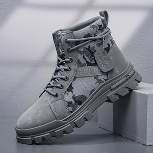 2024 nouvelles bottes d'hiver pour hommes fourrure intérieur chaud haut semelle épaisse bottes de travail rétro britannique chaussures pour hommes - Product Image 1