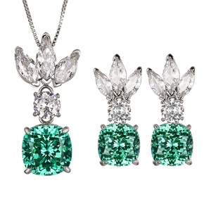 High Quality Eco-friendly Copper Jewelry Set Non Tarnish 12*12-10*10mm Yellow Zircon <b>Delicate</b> Durable Fashion Jewelry Set - Product Image 1
