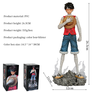Di alta qualità 26.5CM in PVC bendaggio Luffy statua per bambini Action Anime Figure modello ornamento 'One Piece' serie GK Luffy Action Figure - Product Image 2