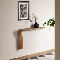 Console Murale Minimaliste Moderne en Bois de Frêne Ultra-Étroite, Design Haut de Gamme, Étagère de Rangement pour Entrée, Garantie 3 Ans