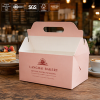 Boîte à emporter personnalisée en carton pliable avec logo sur mesure pour biscuits, beignets et macarons