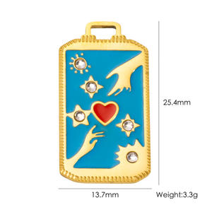 Ciondolo di tarocchi in smalto Vintage oro placcato in acciaio inossidabile collana ciondolo ciondolo gioielli Spiritual accessori per gioielli - Product Image 6