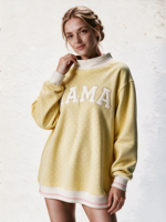 Sweat-shirt à col montant pour femme imprimé à pois, longueur allongée, avec logo brodé personnalisé
