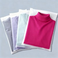 Sacs à fermeture éclair en PE imperméables de haute qualité avec logo personnalisé, transparents givrés, pour vêtements, sous-vêtements, chaussettes, fourrures, emballage