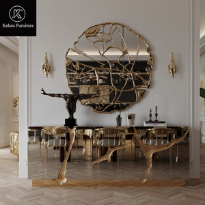 Thiết Kế Mới Tự Chọn Tủ Bảng Vàng Hoặc Bạc Thép Không Gỉ Gương Kết Thúc Sang Trọng Hiện Đại Trắng Rộng Lapiaz Sideboard Buffets - Product Image 1