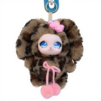 Peluche Lapin Vert à Motif Léopard, Jouet en Peluche à Longues Oreilles, Cadeau pour Enfants