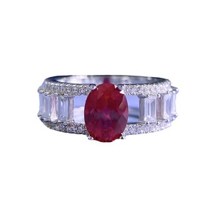 Rombo gioielli in oro nuovo S925 argento piccione rosso sangue 6*8mm anello ovale moda Casual luce di lusso taglio in personalità di tendenza - Product Image 5