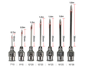 Aiguilles complètes de <span class=keywords><strong>seringue</strong></span> d'acier inoxydable des instruments vétérinaires essentiels 18G 17G 16G 20G pour l'usage professionnel - Product Image 5