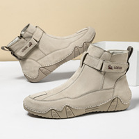 Bottes montantes rétro en cuir véritable pour hommes, grande taille, antidérapantes et chaudes – Nouveauté transfrontalière très prisée
