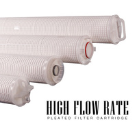 Élément filtrant plissé réutilisable et lavable PP 165 mm (nominal/absolue) pour usine, 500 L/heure, 70 kW, pour traitement et filtration de l'eau