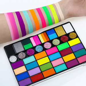 Paleta de Pintura Facial Fluorescente de 12 Colores UV de Gp Professional, Pintura Corporal No Tóxica a Base de Agua que Brilla en la Oscuridad <span class=keywords><strong>para</strong></span> Niños, <span class=keywords><strong>Halloween</strong></span> - Product Image 4