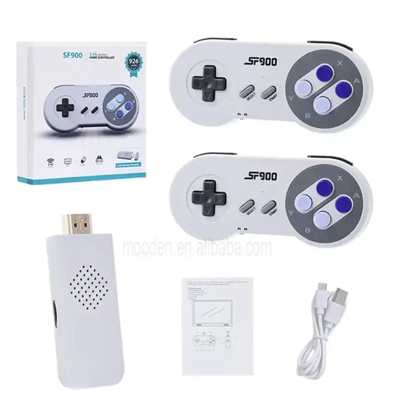 YTGEE SF900 2,4g controlador inalámbrico Gamepad consola 5000 juegos Dual Player HD Game Stick 16-bit TV SFC controlador de videojuegos