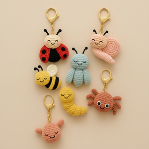 ADORABLE CROCHET PET KEYCHAIN HANDMADE DOG CAT YARN CHARM FOR <b>BAG</b> DECORATION GIFT FOR HER - Product Image 1