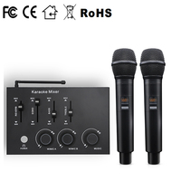 Kablosuz Mikrofon Karaoke Mikser Sistemi Metal CE FCC Sertifikalı HD Optik Yankı Akıllı TV PC KTV Amplifikatör Profesyonel
