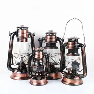 Lanterna Vintage a batteria con interruttore Dimmer e luci notturne da campeggio appese in metallo