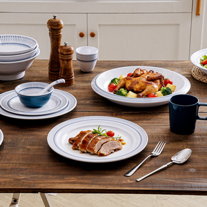 <span class=keywords><strong>Assiette</strong></span> en mélamine Blue Rhyme Secret moderne, blanche, <span class=keywords><strong>jetable</strong></span>, écologique, résistante au lave-vaisselle, au micro-ondes et à la décoloration - Product Image 4