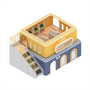 บ้านจำลองแฮปปี้โซนแบบกำหนดเอง ชุดของเล่นบทบาทสมมติ เมืองของฉัน สำหรับเด็ก อุปกรณ์สนามเด็กเล่นในร่ม ซูเปอร์มาร์เก็ต ร้านตัดผม อายุ 3-12 ปี - Product Image 1