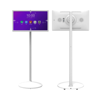 Moniteur TV portable sur roulettes, écran tactile, stockage 64 Go/128 Go, écran intelligent, moniteur portable, écran rotatif avec base mobile