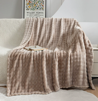 Meistverkaufte Einfarbige Bubble-Texturierte Flanell-Fleece-Decke 3D Bubble Plüsch-Decke Superweich für Sofa Bett Büro Nickerchen