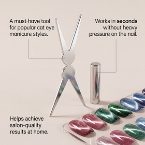 Aimant double tête effet œil de chat français. Méthode simple et facile <span class=keywords><strong>pour</strong></span> réaliser des ongles effet œil de chat. Outils de décoration d'ongles faciles à utiliser. - Product Image 3