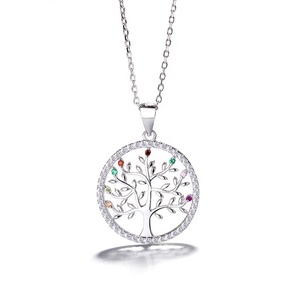 Yaeno vente en gros 925 en <span class=keywords><strong>argent</strong></span> Sterling <span class=keywords><strong>arbre</strong></span> <span class=keywords><strong>de</strong></span> <span class=keywords><strong>vie</strong></span> collier bijoux CZ Multi pierre <span class=keywords><strong>arbre</strong></span> <span class=keywords><strong>pendentif</strong></span> - Product Image 4