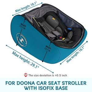 Sac de transport pour <span class=keywords><strong>poussette</strong></span> compatible avec les sièges <span class=keywords><strong>auto</strong></span> <span class=keywords><strong>Doona</strong></span> et plus encore, avec fermeture éclair verrouillable, sac à dos de rangement pliable - Product Image 5