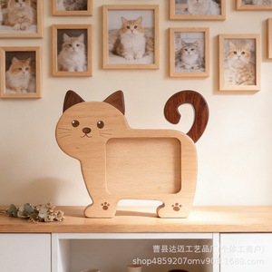 Wooden Cat-Shaped Photo <b>Frame</b> Tabletop Horizontal Cartoon Decor For Bedroom Living Room - Product Image 4