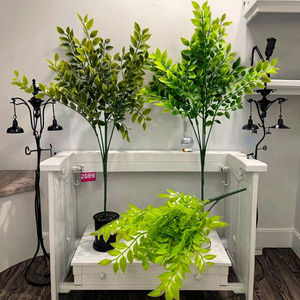 ใบยูคาลิปตัสสีเขียวจำลองพืชเทียมเอเวอร์กรีนเพกพอดช่อดอกไม้สำหรับบ้านโรงแรมการจัดดอกไม้ที่มีคุณภาพสูง - Product Image 3