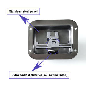 Замок-защелка без ключа для прицепов, караванов, грузовиков, ящиков для инструментов, нержавеющая сталь, открывание сбоку, с Т-образной ручкой, с возможностью замка - Product Image 2