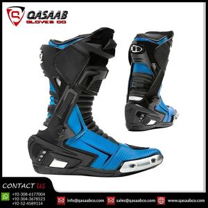 Bottes de moto en cuir véritable antidérapantes haut de gamme pour motards, personnalisables - Product Image 3
