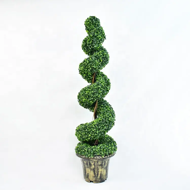 Toptan sıcak satış yapay bitkiler Topiary Spiral şimşir ağacı ev dekor