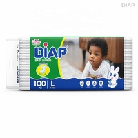Lot de couches pour bébé DIAP, 100 pièces, taille L, douces, respirantes, parfumées, OEM ODM, marque privée, fournisseur en gros